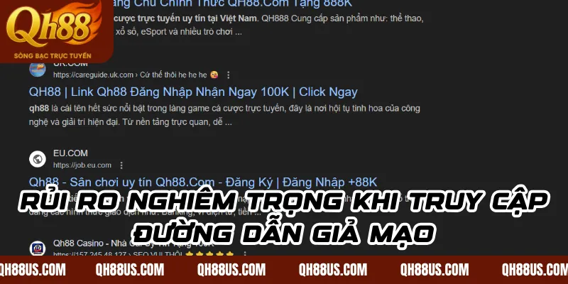 Cảnh báo website giả mạo QH88 – Nhận diện qh88us.com an toàn - QH88