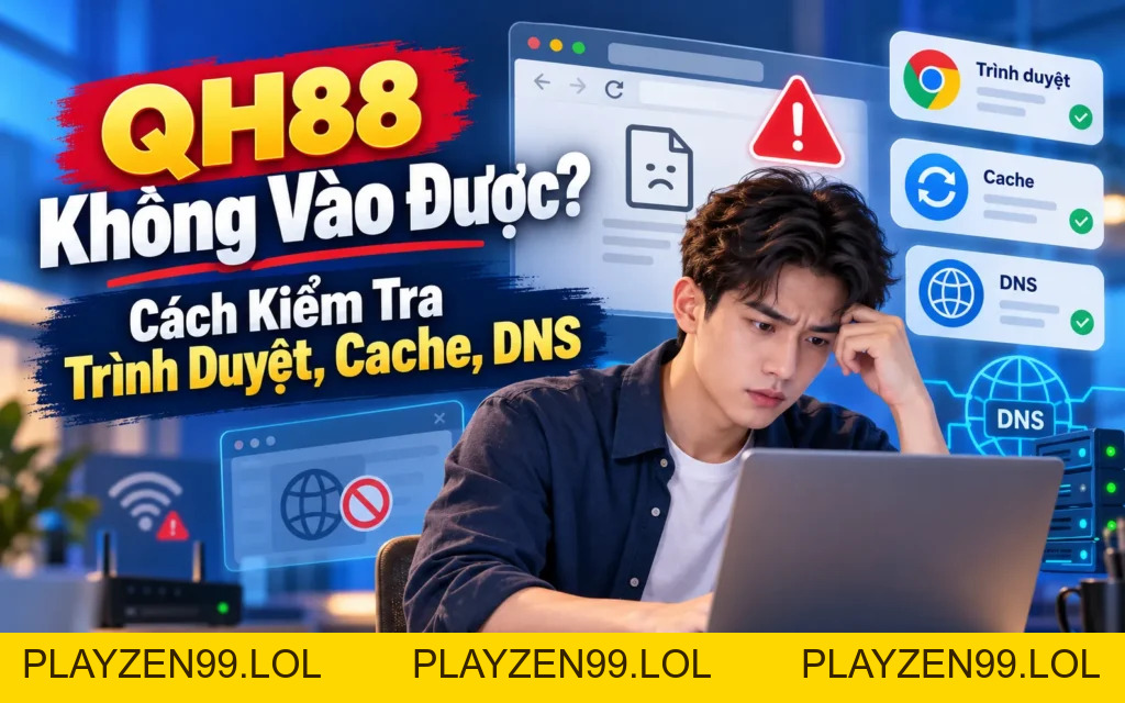 QH88 Không Vào Được? Cách Kiểm Tra Trình Duyệt, Cache, DNS - QH88
