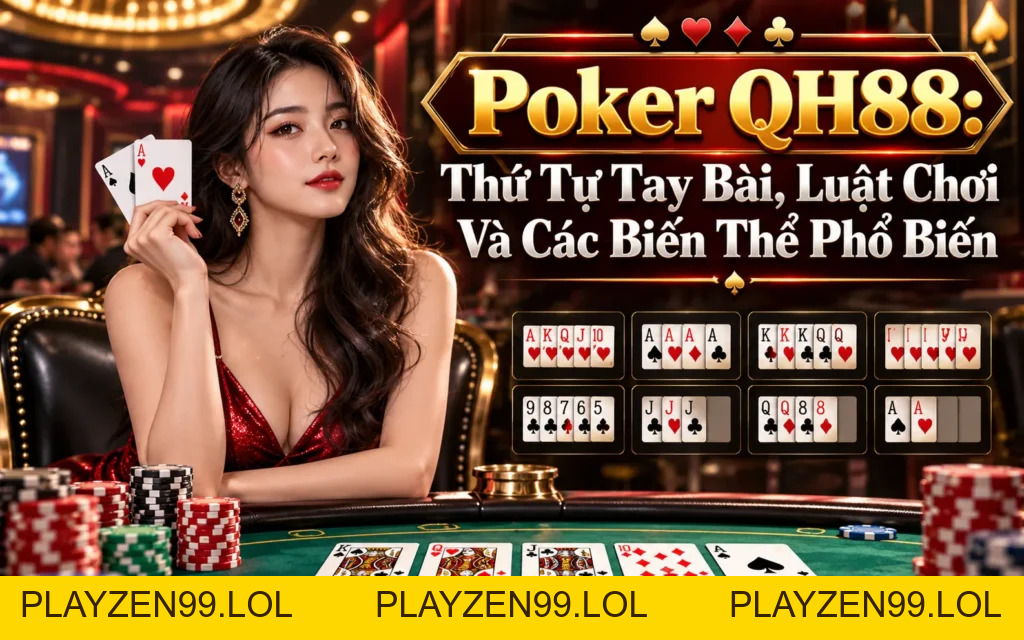 Poker QH88: Thứ Tự Tay Bài, Luật Chơi Và Các Biến Thể Phổ Biến - QH88
